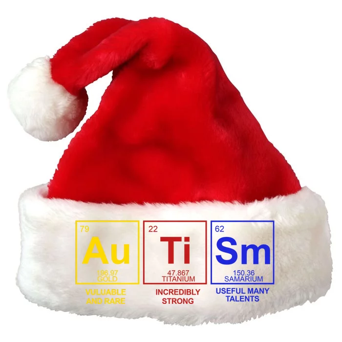 Autism Awareness Elements Periodic Table Premium Christmas Santa Hat