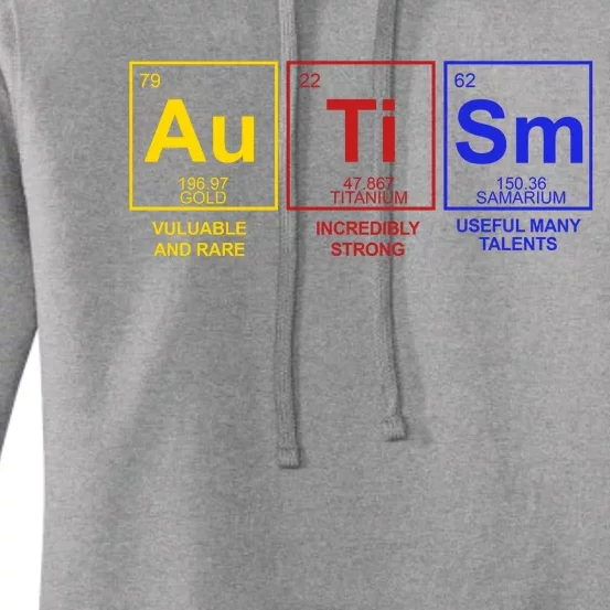 Autism Awareness Elements Periodic Table Women's Pullover Hoodie