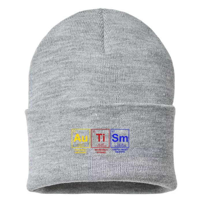 Autism Awareness Elements Periodic Table Sustainable Knit Beanie