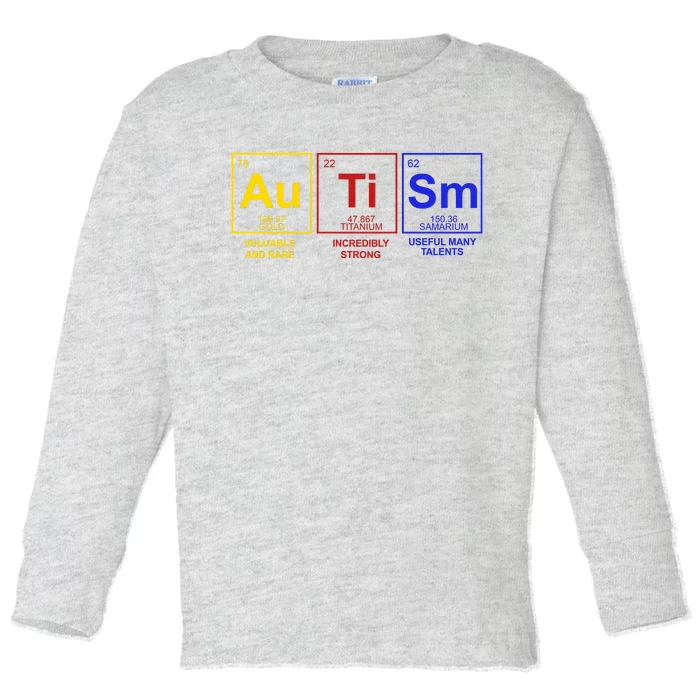 Autism Awareness Elements Periodic Table Toddler Long Sleeve Shirt