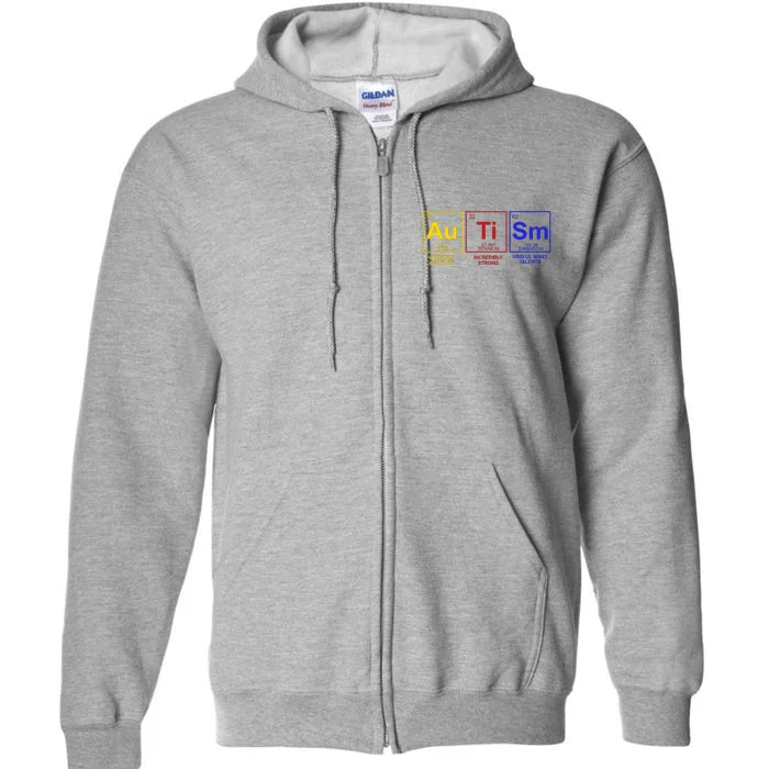 Autism Awareness Elements Periodic Table Full Zip Hoodie