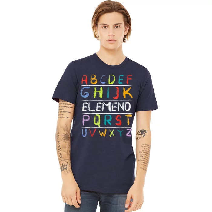 Alphabet ABC Elemeno Back To School Teacher Student Kid Premium T-Shirt