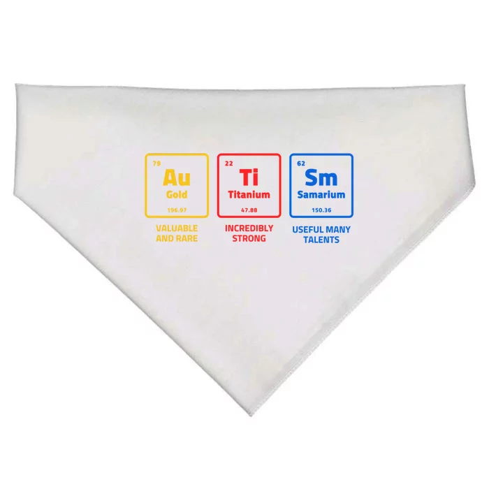 Autism Awareness Elets Periodic Table Asd Gift USA-Made Doggie Bandana