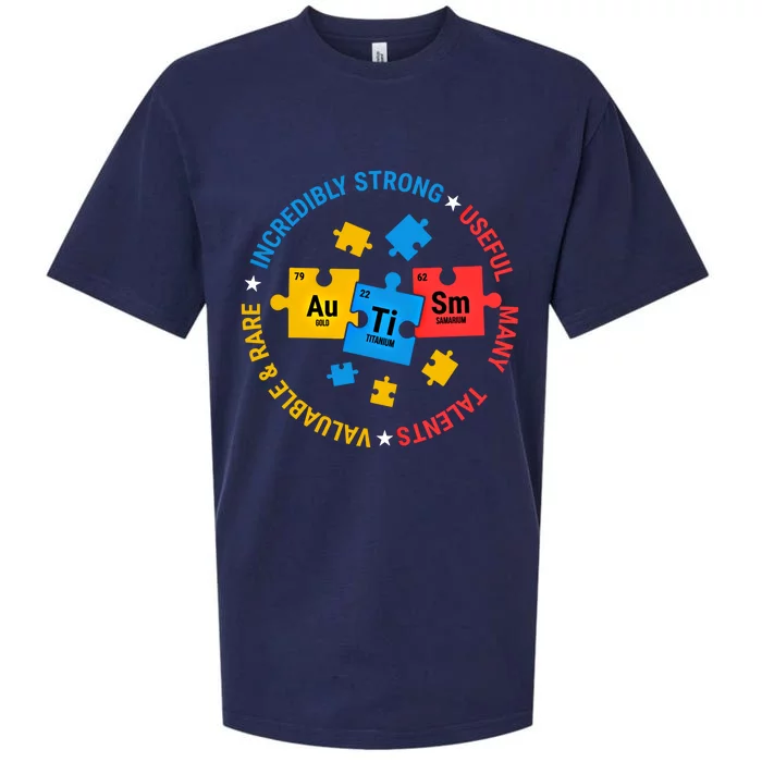 Autism Awareness Elets Periodic Table Asd Gift Sueded Cloud Jersey T-Shirt