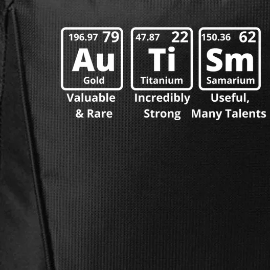 Autism Awareness Elets Periodic Table Asd Gift City Backpack