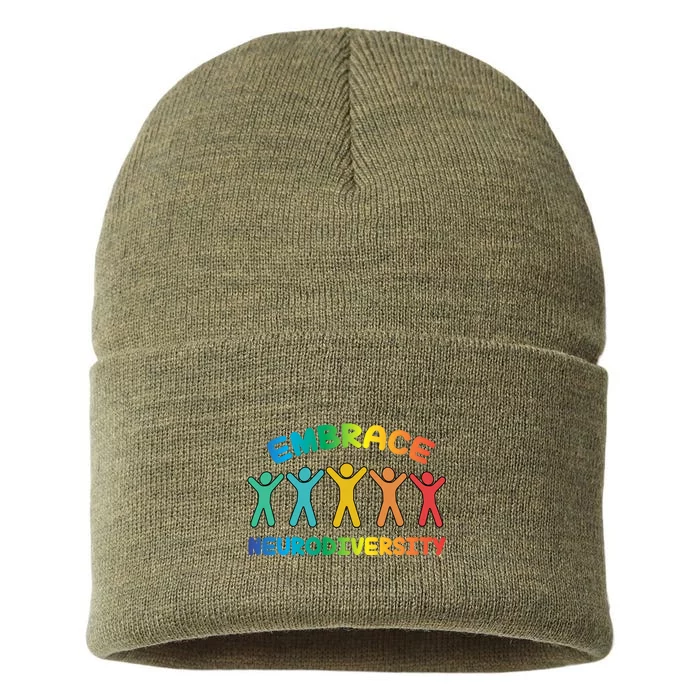 Autism Awareness Embrace Neurodiversity Sustainable Knit Beanie