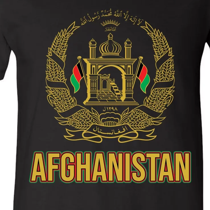 AFG Afghanistan Emblem V-Neck T-Shirt