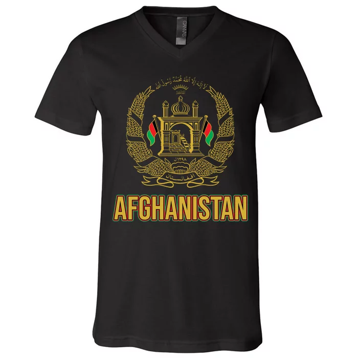 AFG Afghanistan Emblem V-Neck T-Shirt