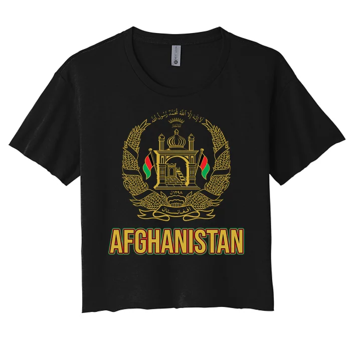 AFG Afghanistan Emblem Women's Crop Top Tee