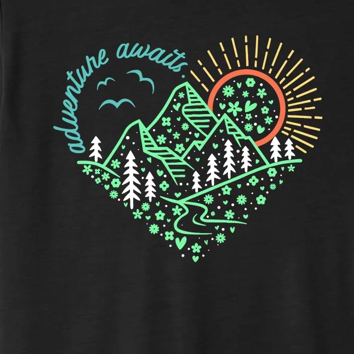 Adventure Awaits Explore More Nature Hiking Camping ChromaSoft Performance T-Shirt