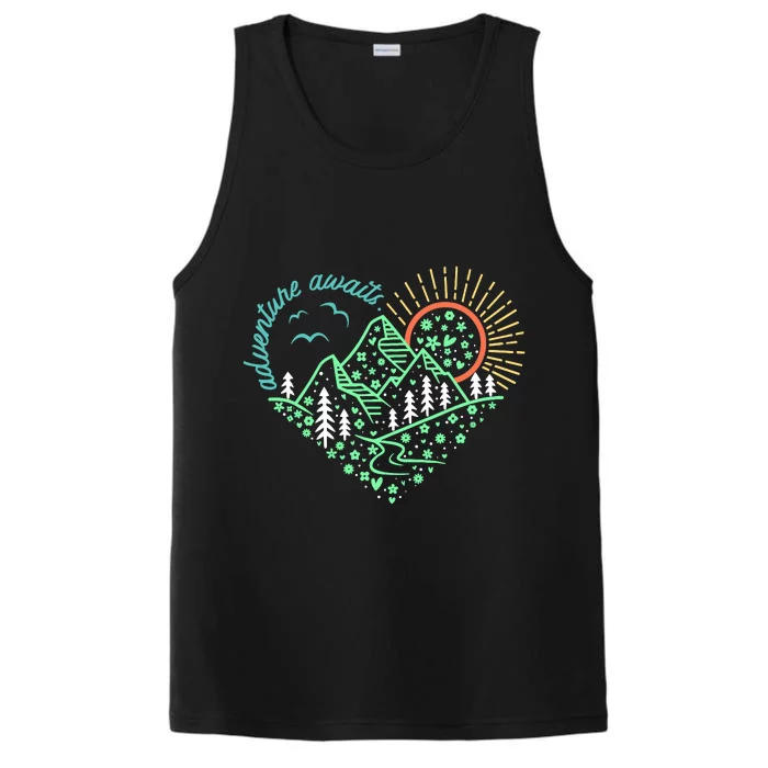 Adventure Awaits Explore More Nature Hiking Camping Performance Tank