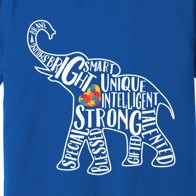 Autism Awareness Elephant Gift Heart Puzzle Piece Gift Premium T-Shirt