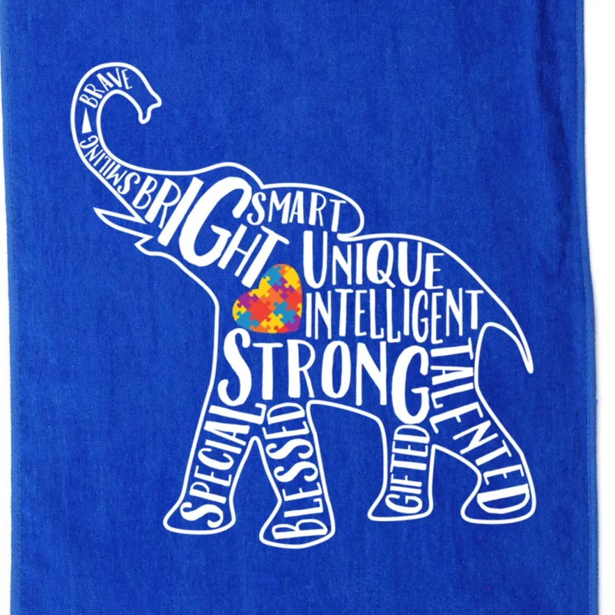 Autism Awareness Elephant Gift Heart Puzzle Piece Gift Platinum Collection Golf Towel