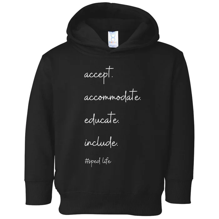 Accept Accommodate Educate Include Toddler Hoodie