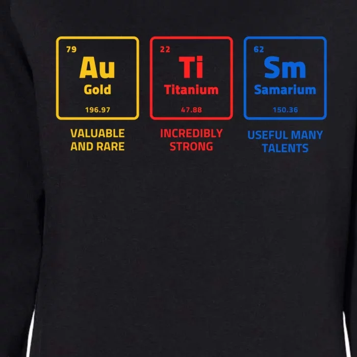 Autism Awareness Elets Periodic Table Asd Cute Gift Womens California Wash Sweatshirt