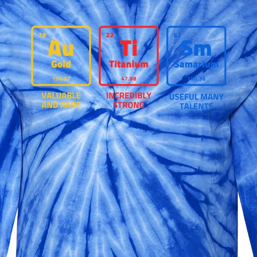 Autism Awareness Elets Periodic Table Asd Cute Gift Tie-Dye Long Sleeve Shirt