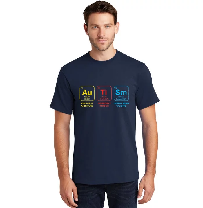 Autism Awareness Elements Periodic Table Asd Tall T-Shirt