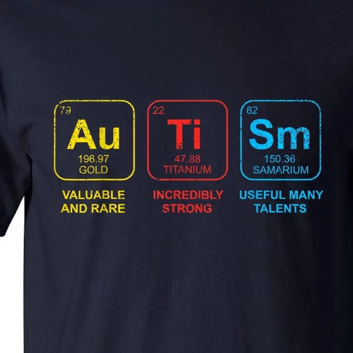 Autism Awareness Elements Periodic Table Asd Tall T-Shirt