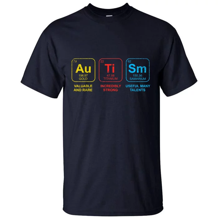 Autism Awareness Elements Periodic Table Asd Tall T-Shirt