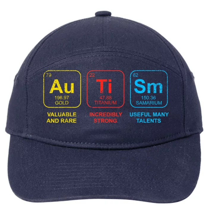 Autism Awareness Elements Periodic Table Asd 7-Panel Snapback Hat