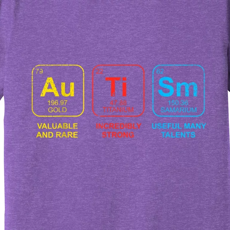 Autism Awareness Elements Periodic Table Asd Premium T-Shirt