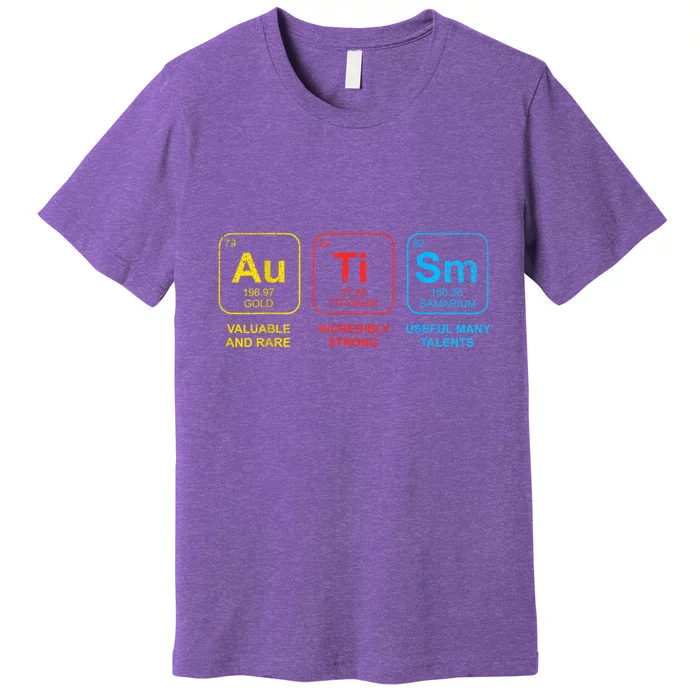 Autism Awareness Elements Periodic Table Asd Premium T-Shirt