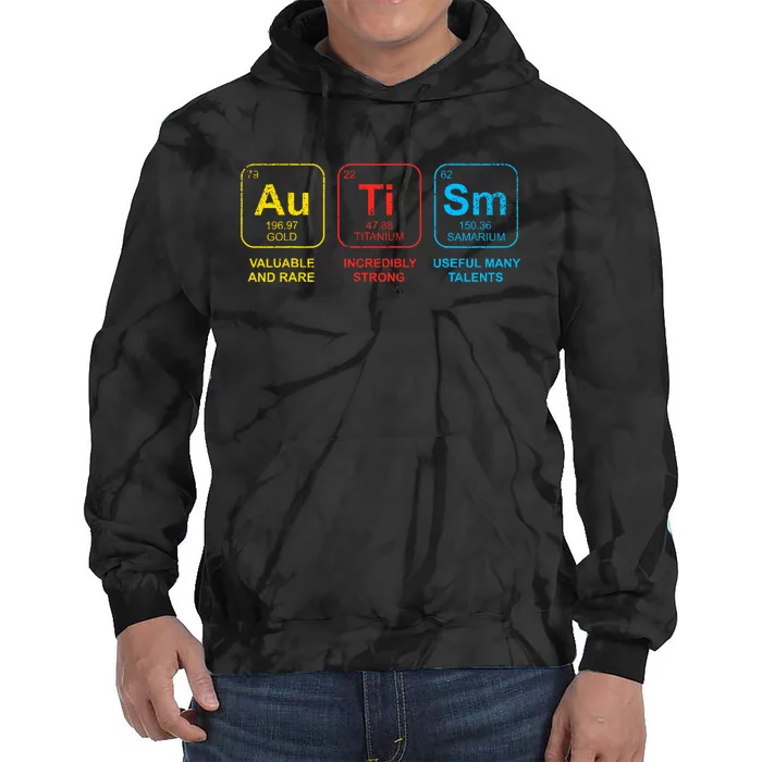 Autism Awareness Elements Periodic Table Asd Tie Dye Hoodie