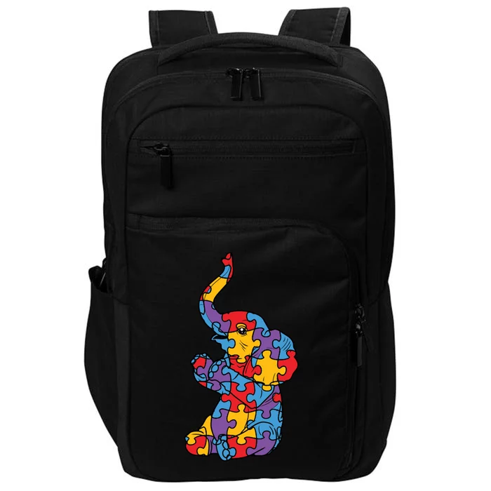 Autism Awareness Elephant Puzzle Pieces Impact Tech Backpack