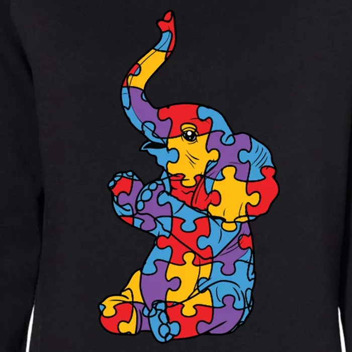 Autism Awareness Elephant Puzzle Pieces Womens California Wash Sweatshirt