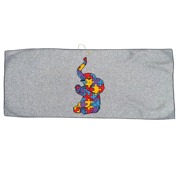 Autism Awareness Elephant Puzzle Pieces Large Microfiber Waffle Golf Towel