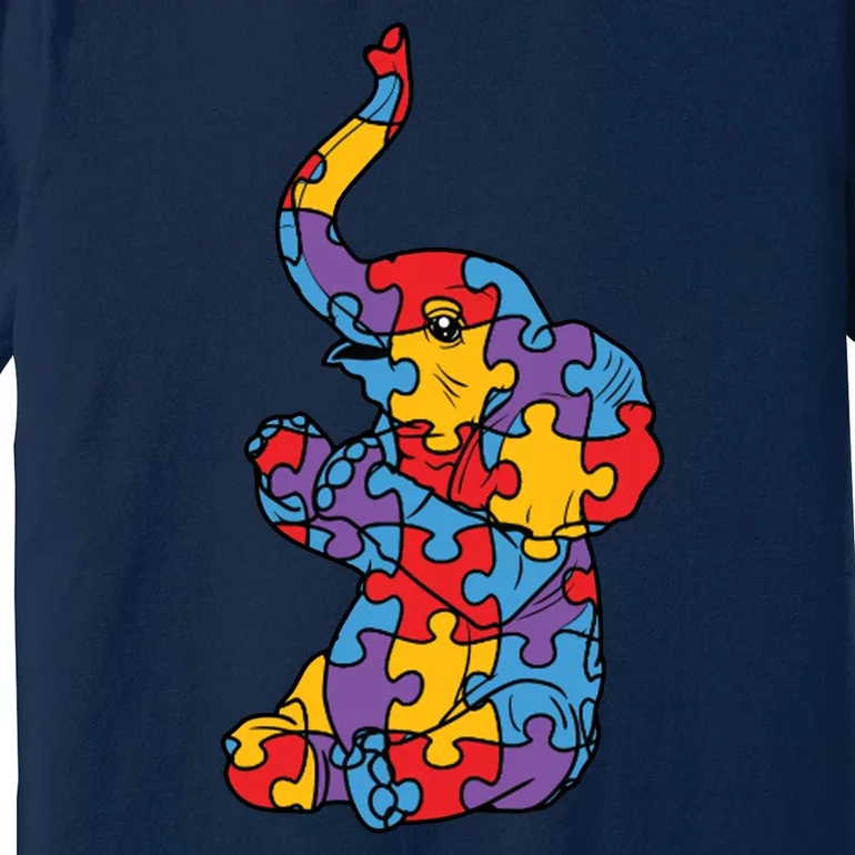 Autism Awareness Elephant Puzzle Pieces Premium T-Shirt