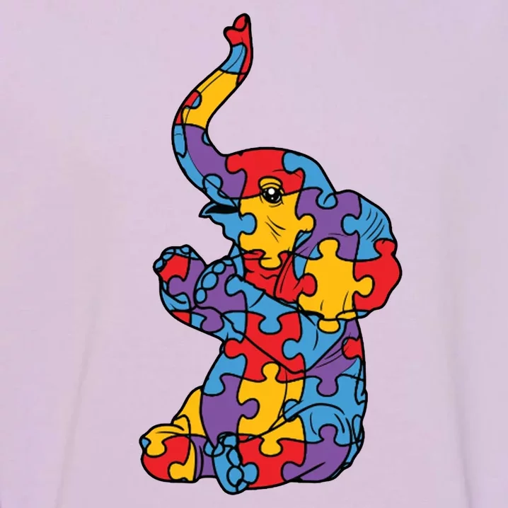 Autism Awareness Elephant Puzzle Pieces Garment-Dyed Sweatshirt