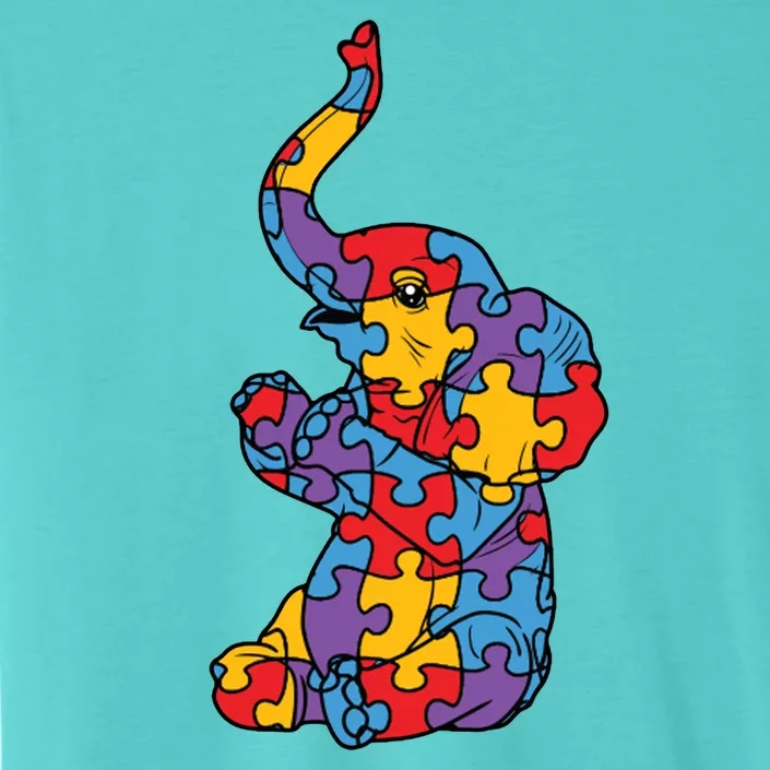 Autism Awareness Elephant Puzzle Pieces ChromaSoft Performance T-Shirt