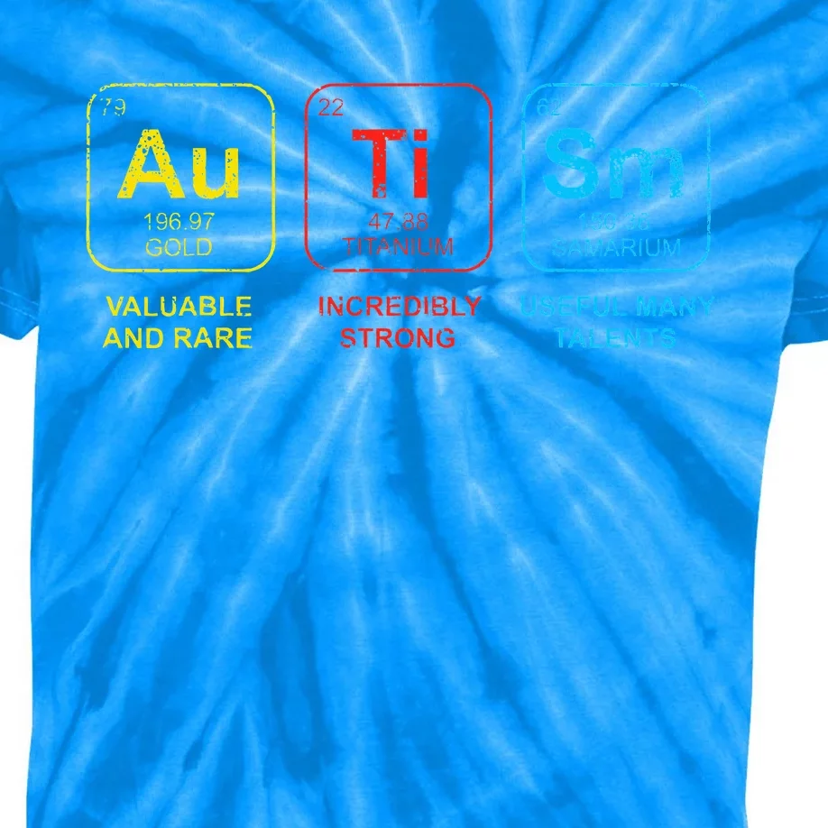 Autism Awareness Elements Periodic Table ASD Kids Tie-Dye T-Shirt