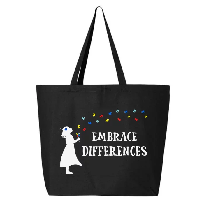 Autism Awareness Embrace Differences School Gift 25L Jumbo Tote