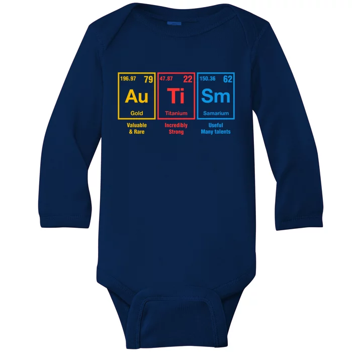 Autism Awareness Elets Periodic Table Asd Gift Baby Long Sleeve Bodysuit