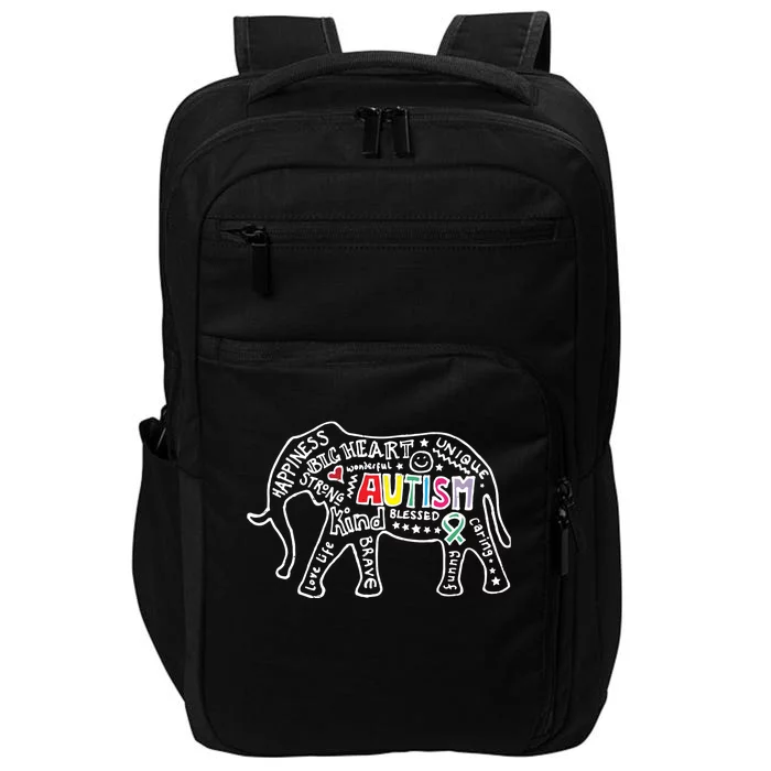 Autism Awareness Elephant Pride Impact Tech Backpack