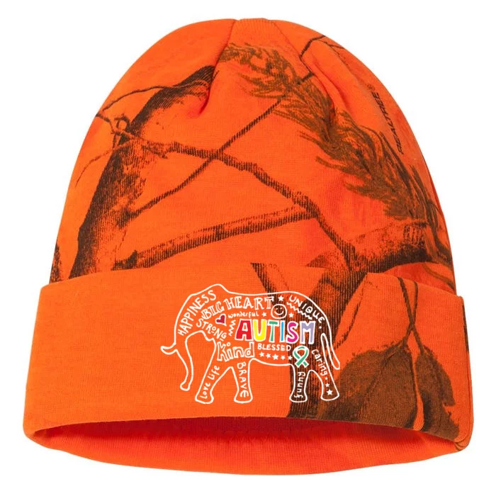 Autism Awareness Elephant Pride Kati - 12in Camo Beanie