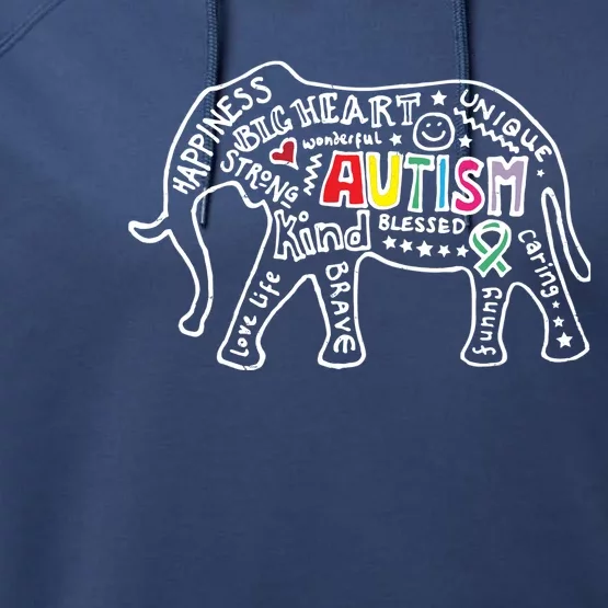 Autism Awareness Elephant Pride Performance Fleece Hoodie