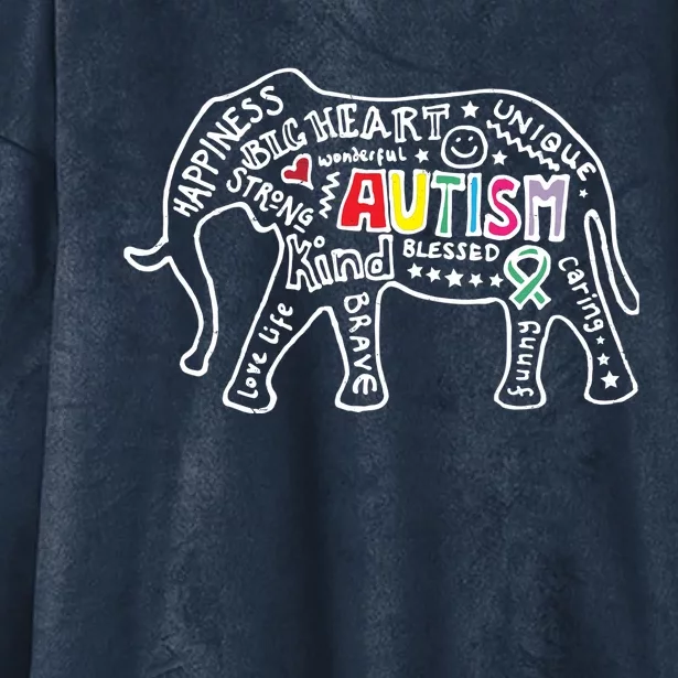 Autism Awareness Elephant Pride Hooded Wearable Blanket