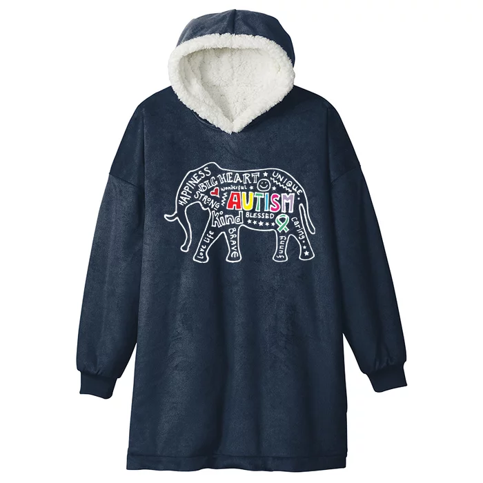 Autism Awareness Elephant Pride Hooded Wearable Blanket