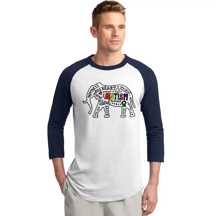 Autism Awareness Elephant Pride Baseball Sleeve Shirt