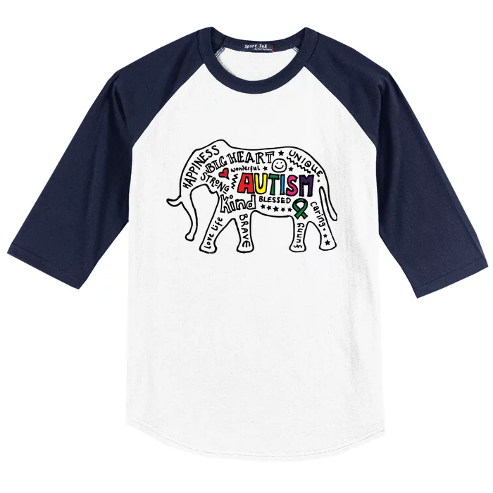 Autism Awareness Elephant Pride Baseball Sleeve Shirt