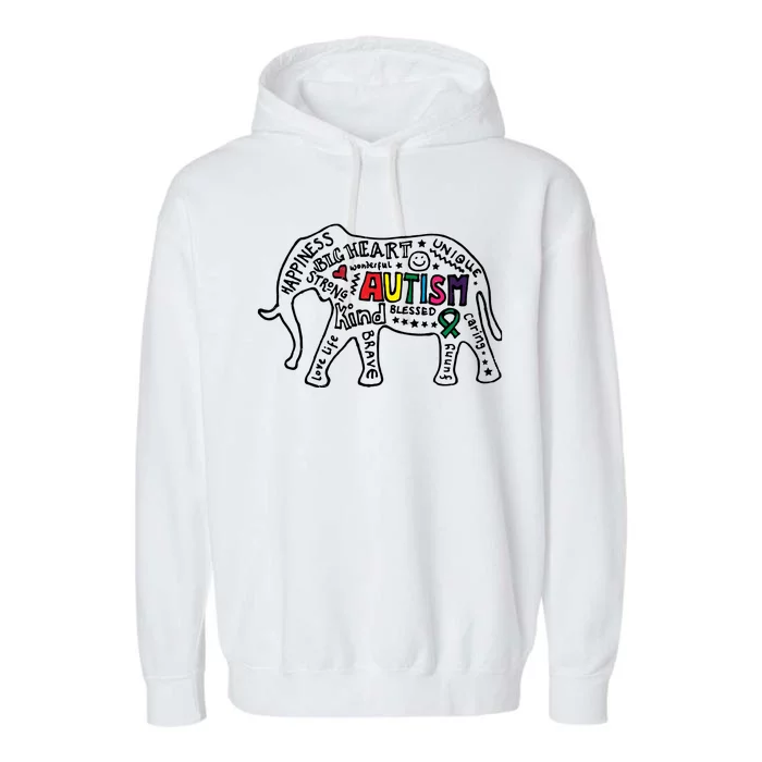 Autism Awareness Elephant Pride Garment-Dyed Fleece Hoodie