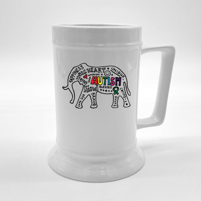 Autism Awareness Elephant Pride Beer Stein