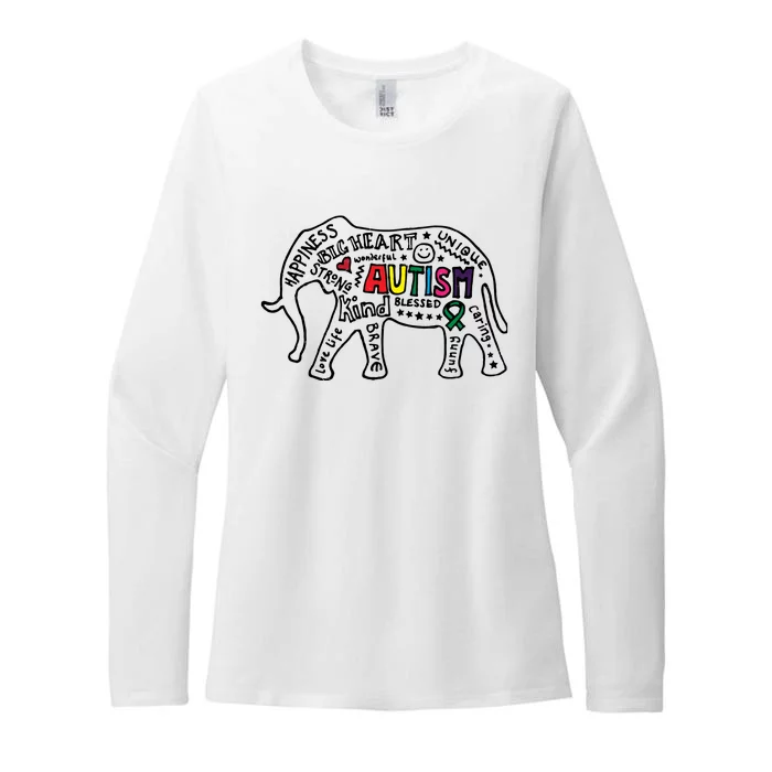 Autism Awareness Elephant Pride Womens CVC Long Sleeve Shirt