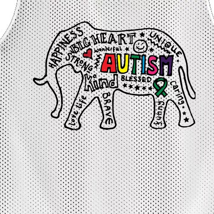 Autism Awareness Elephant Pride Mesh Reversible Basketball Jersey Tank