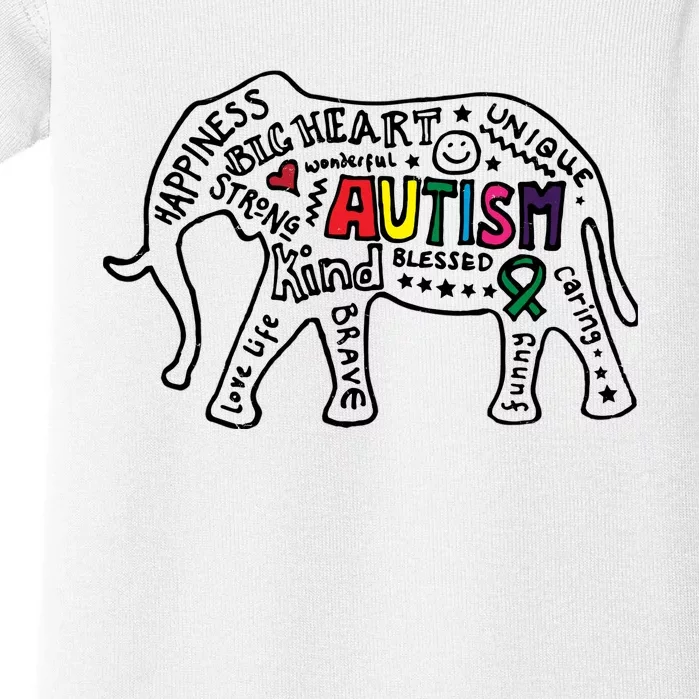 Autism Awareness Elephant Pride Baby Bodysuit