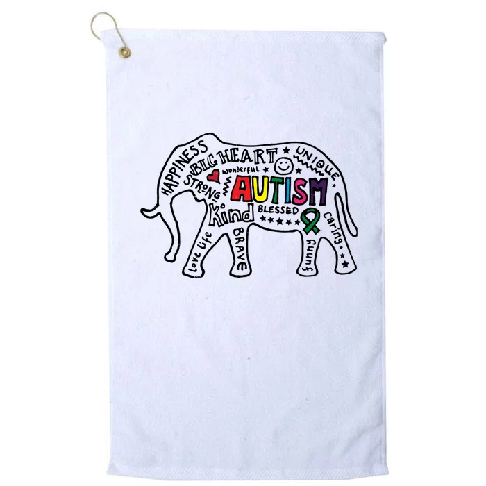 Autism Awareness Elephant Pride Platinum Collection Golf Towel