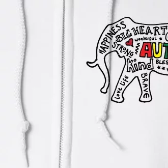 Autism Awareness Elephant Pride Full Zip Hoodie